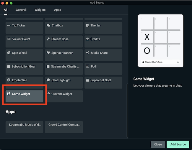 streamlabs game widget streamlabs desktop add source window